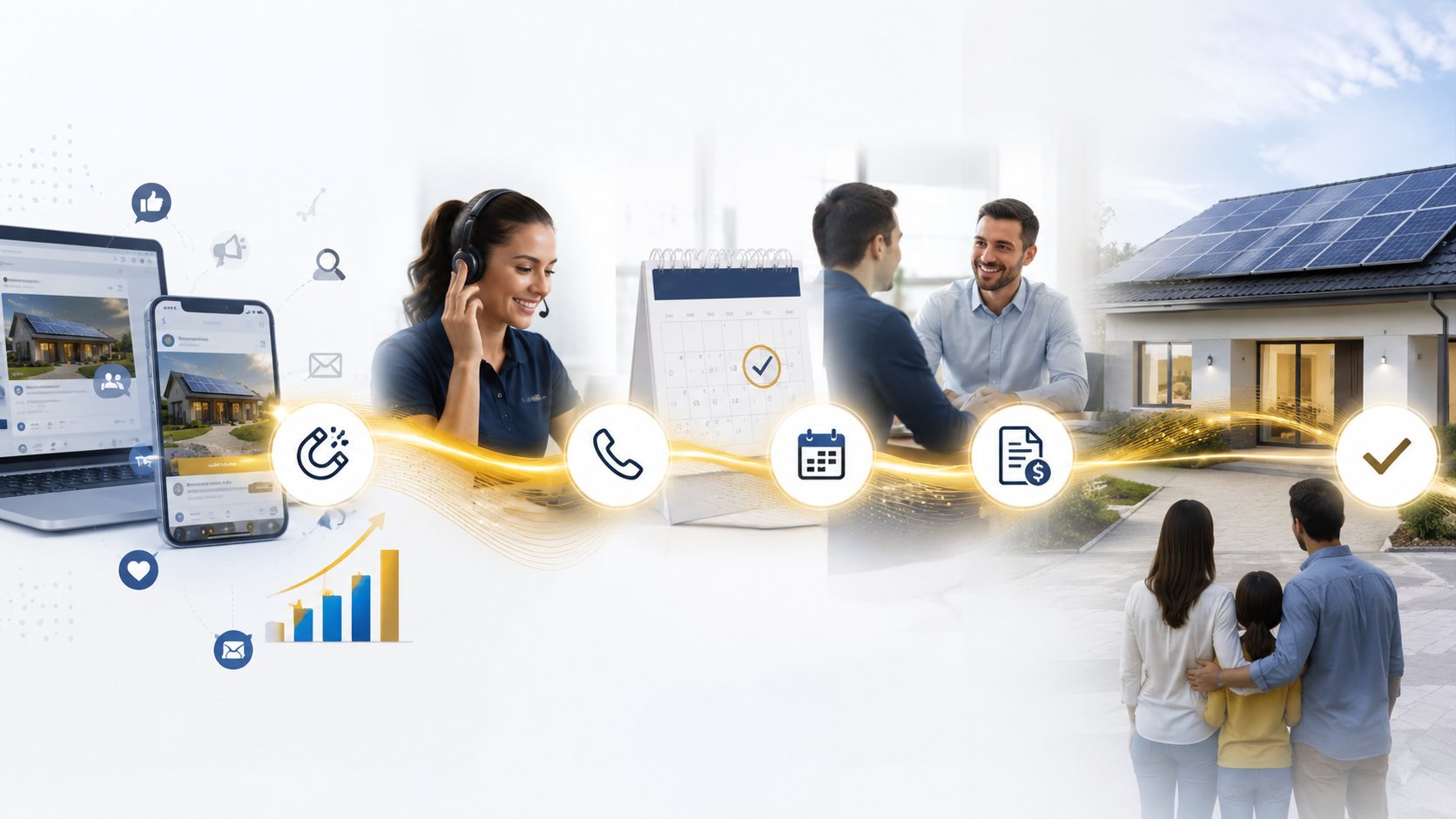From marketing and calls to booked solar appointments